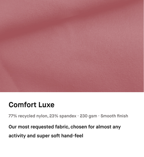 Comfort Luxe recycled nylon activewear fabric in dusty rose
